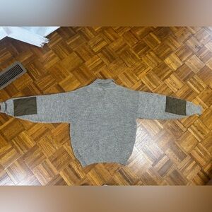 Men's LL Bean Wool Gray Sweater with Elbow Patches